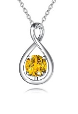 nice silver infinity pendant citrine birthstone baby necklace